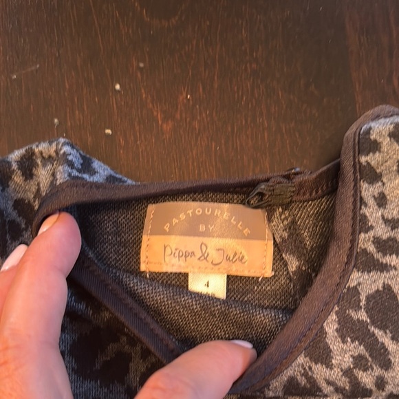 Pippa & Julie Leopard Print Dress with Brown Tulle Skirt - Picture 2 of 2